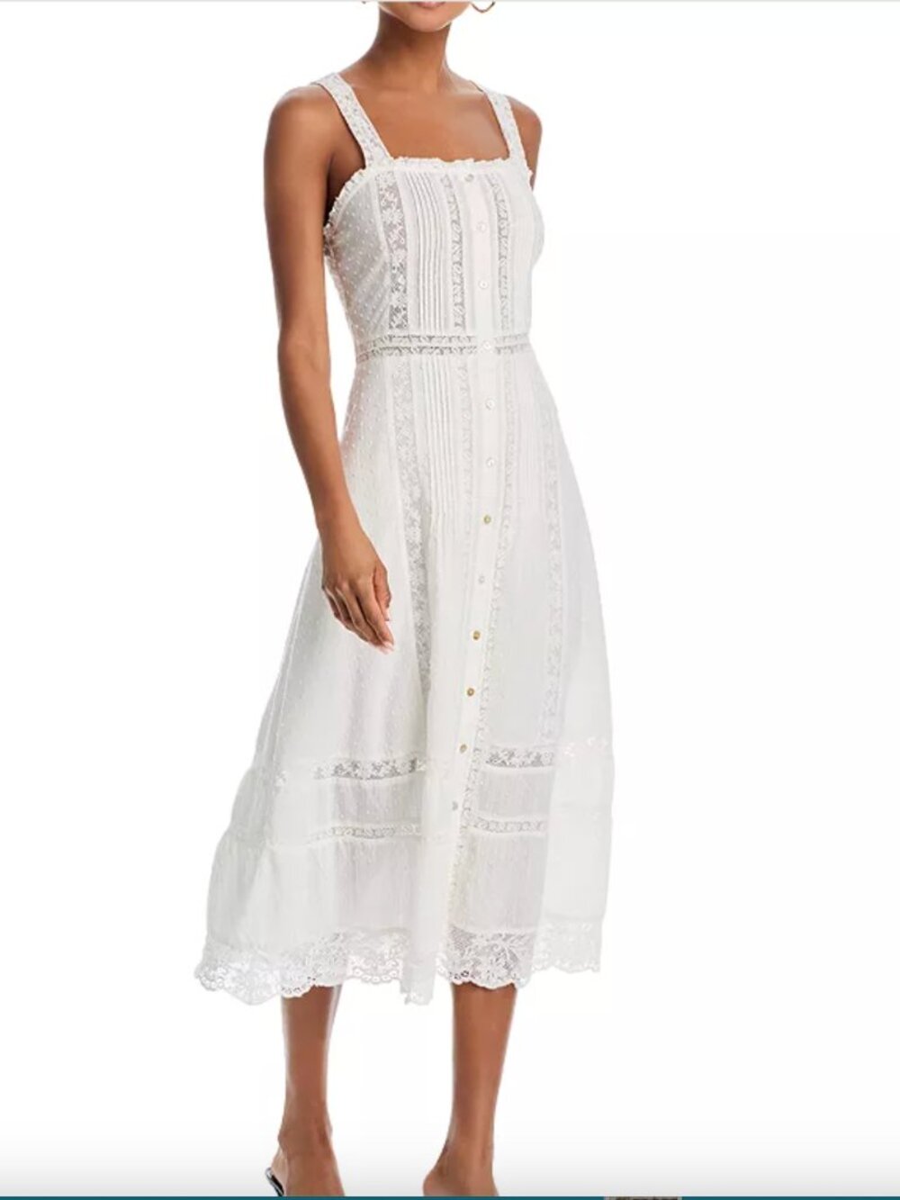 LoveShhackFancy Judalon Swiss Dot Lace Midi Dress White 0 $395 NWT - Picture 3 of 8